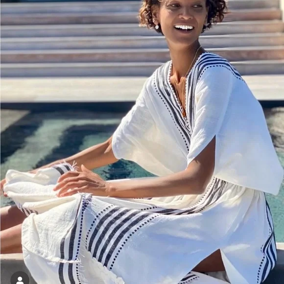 Lemlem LEILA plunge dress linen size M - Picture 6 of 8